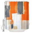 thumbnail image 1 of Small Stall Shower Curtain 36x78 Inch Narrow Half Size Burnt Orange Gray Bath Curtains Bathroom Decor Modern Abstract Oil Painted Geometric Waterproof Fabric Shower Curtain Set with Hooks 36 Inch, 1 of 6