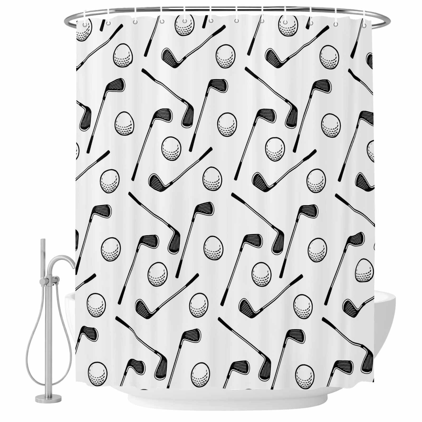 Small Stall Shower Curtain 36x78 Inch Narrow Half Size Clubs Sport Bath ...