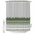 thumbnail image 1 of Small Stall Shower Curtain 36x78 Inch Narrow Half Size Dark Green Striped Bath Curtains Bathroom Decor, Abstract Modern Geometric Stripes Waterproof Fabric Shower Curtain Set with Hooks 36 Inch, 1 of 7