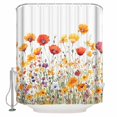 thumbnail image 1 of Small Stall Shower Curtain 36x78 Inch Narrow Half Size Flowers Bath Curtains Bathroom Decor Vintage Orange Yellow Wildflower Garden Floral Waterproof Fabric Shower Curtain Set with Hooks 36 Inch, 1 of 6