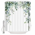 thumbnail image 1 of Small Stall Shower Curtain 36x78 Inch Narrow Half Size Green Eucalyptus Leaves Bath Curtains Bathroom Decor Summer Botanical Vines Plants Waterproof Fabric Shower Curtain Set with Hooks 36 Inch, 1 of 6