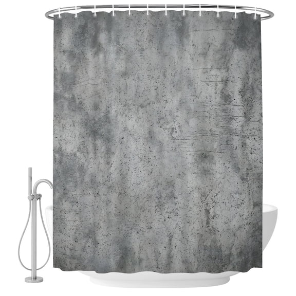Small Stall Shower Curtain 36x78 Inch Narrow Half Size Grey Vintage Bath Curtains Bathroom Decor, Modern Minimalist Industrial Art Waterproof Fabric Shower Curtain Set with Hooks 36 Inch