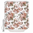 thumbnail image 1 of Small Stall Shower Curtain 36x78 Inch Narrow Half Size Pink Pumpkin Roses Bath Curtains Bathroom Decor Fall Rustic Botanical Floral Waterproof Fabric Shower Curtain Set with Hooks 36 Inch, 1 of 6