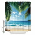 thumbnail image 1 of Small Stall Shower Curtain 36x78 Inch Narrow Half Size Summer Beach Coastal Bath Curtains Bathroom Decor Palm Tree Sandy Vacation Waterproof Fabric Shower Curtain Set with Hooks 36 Inch, 1 of 6