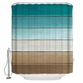 thumbnail image 1 of Small Stall Shower Curtain 36x78 Inch Narrow Half Size Teal Brown Bath Curtains Bathroom Decor Rustic Vintage Abstract Ombre Wooden Plank Waterproof Fabric Shower Curtain Set with Hooks 36 Inch, 1 of 6