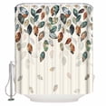 thumbnail image 1 of Small Stall Shower Curtain 36x78 Inch Narrow Half Size Teal Brown Botanical Bath Curtains Bathroom Decor Pastoral Fall Weeping Maple Leaf Waterproof Fabric Shower Curtain Set with Hooks 36 Inch, 1 of 6