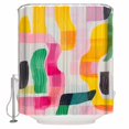 thumbnail image 1 of Small Stall Shower Curtain 48x72 Inch Narrow Half Size Abstract Geometric Bath Curtains Bathroom Decor Colorful Aesthetics Minimalist Waterproof Fabric Shower Curtain Set with Hooks 48 Inch, 1 of 6