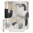 thumbnail image 1 of Small Stall Shower Curtain 48x72 Inch Narrow Half Size Abstract Gray Brown Bath Curtains Bathroom Decor Simple Geometric Art Waterproof Fabric Shower Curtain Set with Hooks 48 Inch, 1 of 6