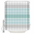 thumbnail image 1 of Small Stall Shower Curtain 48x72 Inch Narrow Half Size Aqua Ombre Stripes Bath Curtains Bathroom Decor Modern Abstract Stripes Aesthetic Waterproof Fabric Shower Curtain Set with Hooks 48 Inch, 1 of 6