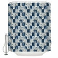 thumbnail image 1 of Small Stall Shower Curtain 48x72 Inch Narrow Half Size Blue Floral Bath Curtains Bathroom Decor Botanical Pastoral Plant Check Plaid Waterproof Fabric Shower Curtain Set with Hooks 48 Inch, 1 of 6