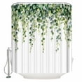 thumbnail image 1 of Small Stall Shower Curtain 48x72 Inch Narrow Half Size Botanical Vines Bath Curtains Bathroom Decor Green Botanical Eucalyptus Leaves Waterproof Fabric Shower Curtain Set with Hooks 48 Inch, 1 of 6
