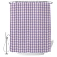 thumbnail image 1 of Small Stall Shower Curtain 48x72 Inch Narrow Half Size Buffalo Plaid Bath Curtains Bathroom Decor, Farmhouse Purple Checkered Vintage Grid Waterproof Fabric Shower Curtain Set with Hooks 48 Inch, 1 of 7