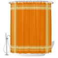 thumbnail image 1 of Small Stall Shower Curtain 48x72 Inch Narrow Half Size Burnt Orange Bath Curtains Bathroom Decor, Retro Bohemia Minimalist Grid Lines Texture Waterproof Fabric Shower Curtain Set with Hooks 48 Inch, 1 of 7