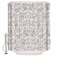 thumbnail image 1 of Small Stall Shower Curtain 48x72 Inch Narrow Half Size Farmhouse Flower Bath Curtains Bathroom Decor Botanical Vintage Grey Leaf Plant Waterproof Fabric Shower Curtain Set with Hooks 48 Inch, 1 of 6