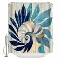 thumbnail image 1 of Small Stall Shower Curtain 48x72 Inch Narrow Half Size Navy Blue Teal Coastal Bath Curtains Bathroom Decor Abstract Art Nautical Ocean Conch Waterproof Fabric Shower Curtain Set with Hooks 48 Inch, 1 of 6
