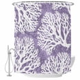 thumbnail image 1 of Small Stall Shower Curtain 48x72 Inch Narrow Half Size Purple Coastal Coral Bath Curtains Bathroom Decor, Summer Nautical Sea Beach Ocean Waterproof Fabric Shower Curtain Set with Hooks 48 Inch, 1 of 7