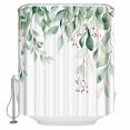thumbnail image 1 of Small Stall Shower Curtain 48x72 Inch Narrow Half Size Sage Green Eucalyptus Leaves Bath Curtains Bathroom Decor Spring Summer Botanical Waterproof Fabric Shower Curtain Set with Hooks 48 Inch, 1 of 6
