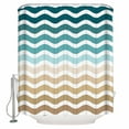 thumbnail image 1 of Small Stall Shower Curtain 48x72 Inch Narrow Half Size Teal Brown Ombre Bath Curtains Bathroom Decor Modern Gradient White Geometric Waterproof Fabric Shower Curtain Set with Hooks 48 Inch, 1 of 6