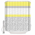 thumbnail image 1 of Small Stall Shower Curtain 48x72 Inch Narrow Half Size Yellow Grey Bath Curtains Bathroom Decor Chic Garden Floral Stripe Embroidery Design Waterproof Fabric Shower Curtain Set with Hooks 48 Inch, 1 of 6
