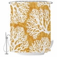 thumbnail image 1 of Small Stall Shower Curtain 48x72 Inch Narrow Half Size Yellow Orange Coastal Coral Bath Curtains Bathroom Decor, Summer Nautical Sea Beach Ocean Fabric Shower Curtain Set with Hooks 48 Inch, 1 of 7
