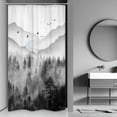 thumbnail image 1 of Small Stall Shower Curtain for Bathroom Decor RV 36Wx72H Misty Rainforest Dark Black Mens Nature Narrow Foggy Woodland Mountain Art Printed Fabric Polyester Waterproof 7 Pack Plastic Hooks, 1 of 6