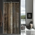 thumbnail image 1 of Small Stall Shower Curtain Set 36 x 72, Brown Ombre Half Size Shower Curtain, Abstract Geometric Narrow Shower Curtain for Bathroom Decor, Rustic Wood 36 inch Fabric Shower Curtain, 1 of 6