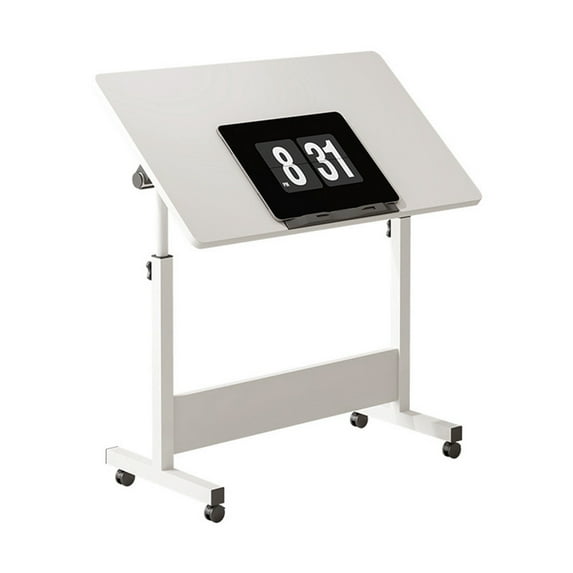 Small Standing Desk Adjustable Height, Mobile Folding Desk with Wheels, Portable Rolling Desks Computer Office Workstations for Home Office