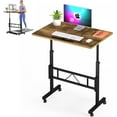 Small Standing Desk Adjustable Height, Mobile Desk for Sitting and