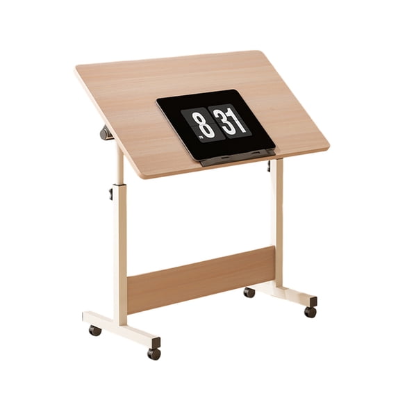 Small Standing Desk Adjustable Height, Mobile Stand Up Desk with Wheels, Portable Home Office Computer Workstations for Sitting And Standing