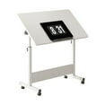 thumbnail image 1 of Small Standing Desk Adjustable Height, Mobile Stand Up Desk with Wheels, Portable Home Office Computer Workstations for Sitting And Standing, 1 of 9