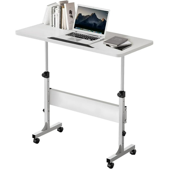 Small Standing Desk Adjustable Height Rolling Computer Desk Portable Laptop Desks with Wheels