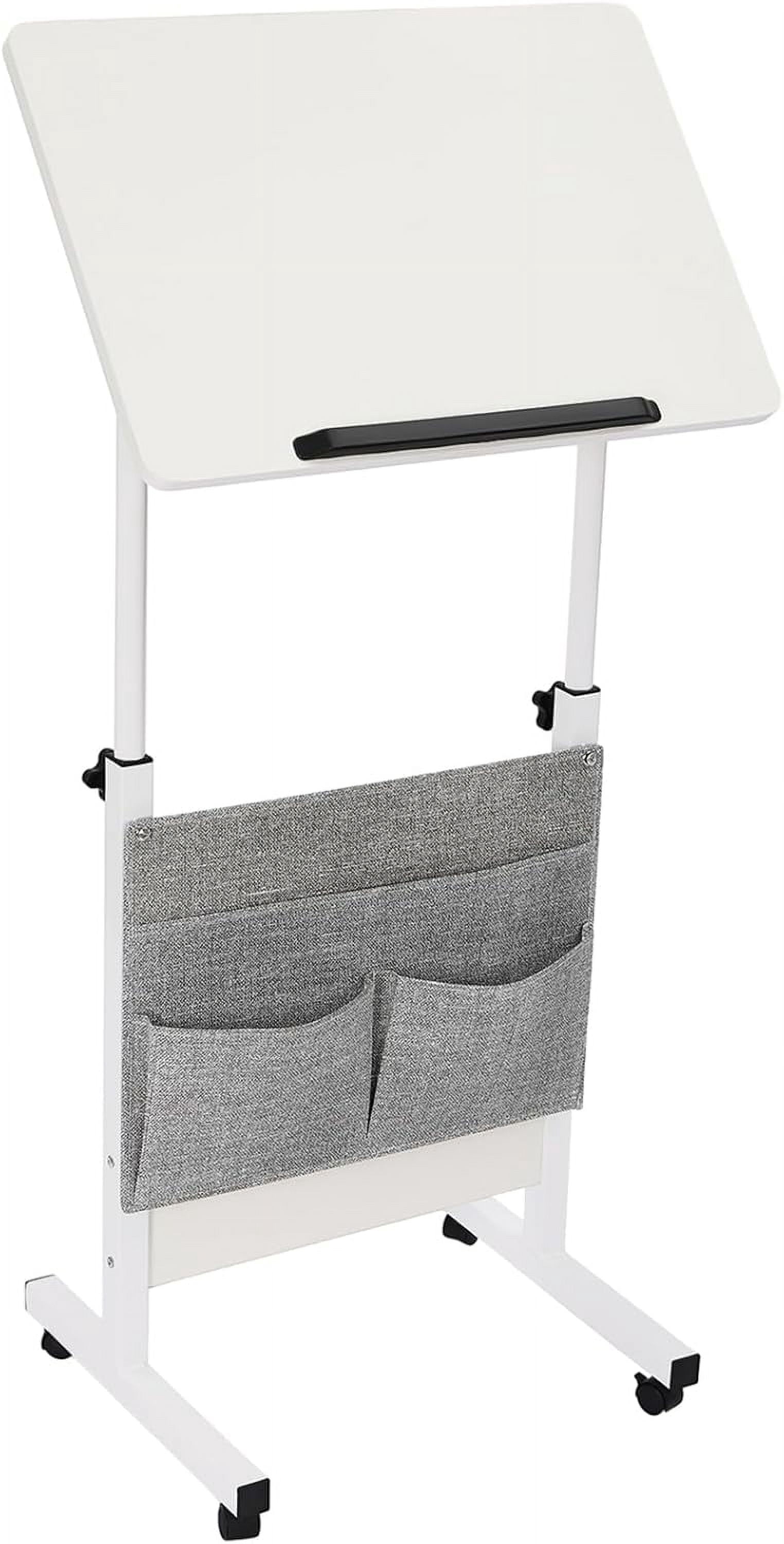 Small Standing Desk with Wheels, Adjustable Height Laptop Rolling Stand ...