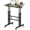 thumbnail image 1 of Small Standing Desk with Wheels, Mobile Stand Up Desk, Portable Standing Table on Wheels for Walking Pad, Rolling Computer Desk Adjustable Height, Tall Table, 1 of 17
