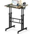 thumbnail image 1 of Small Standing Desk with Wheels, Mobile Stand Up Desk, Portable Standing Table on Wheels for Walking Pad, Rolling Computer Desk Adjustable Height, Tall Table, 1 of 9