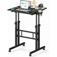 thumbnail image 1 of Small Standing Desk with Wheels, Mobile Stand Up Desk, Portable Standing Table on Wheels for Walking Pad, Rolling Computer Desk Adjustable Height, Tall Table, 1 of 9