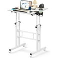 thumbnail image 1 of Small Standing Desk with Wheels, Mobile Stand Up Desk, Portable Standing Table on Wheels for Walking Pad, Rolling Computer Desk Adjustable Height, Tall Table, 1 of 18