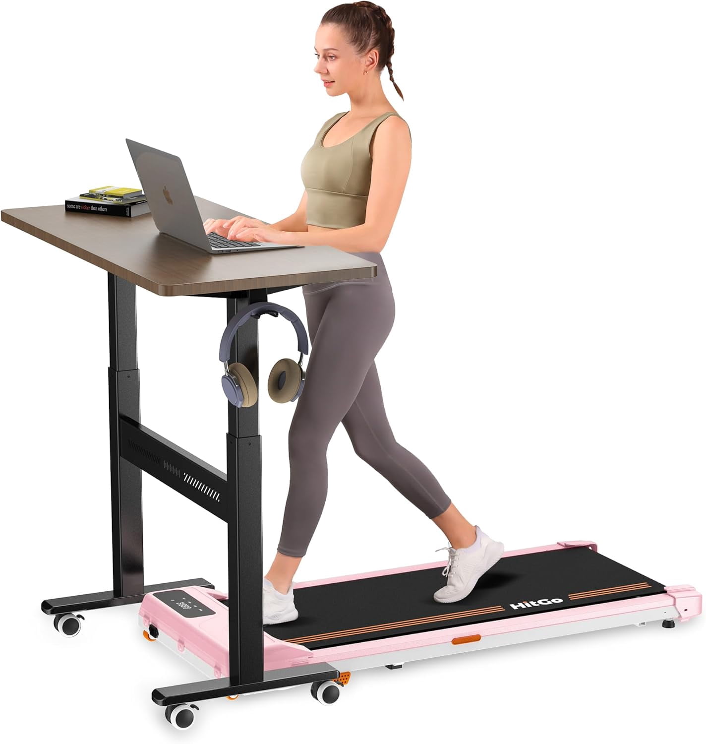 Small Standing Desk with Gas Spring Lift, Rolling Computer Workstation ...