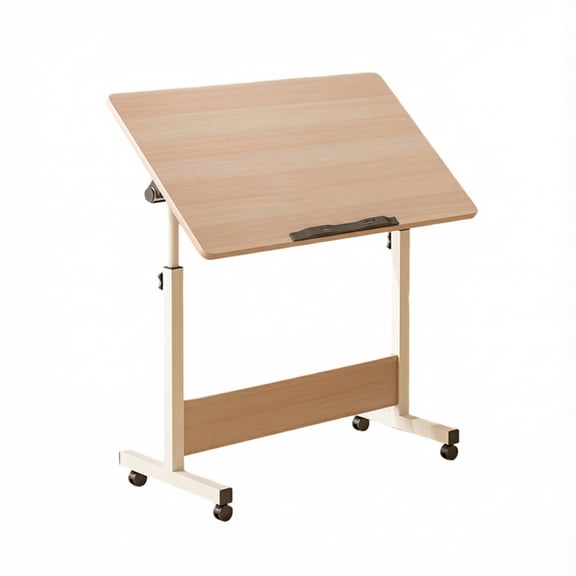 Small Standing Desk with Wheels, Foldable & Adjustable Height Rolling Desk for Small Spaces
