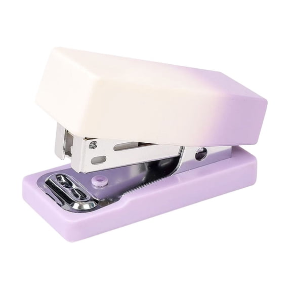 Small Stapler That Uses Standard Staples Mini Desktop Cute Gradient Design 6.5x4x3.2cm Capacity 15 Sheets Includes 400 Staples for Students Office