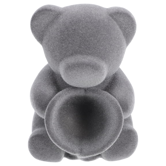 Small Statue Decoration Fun Sculpture Flocked Sitting Bear Ornaments