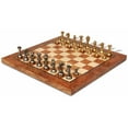 thumbnail image 1 of Small Staunton Solid Brass Chess Set with Elm Burl Chess Board, 1 of 7
