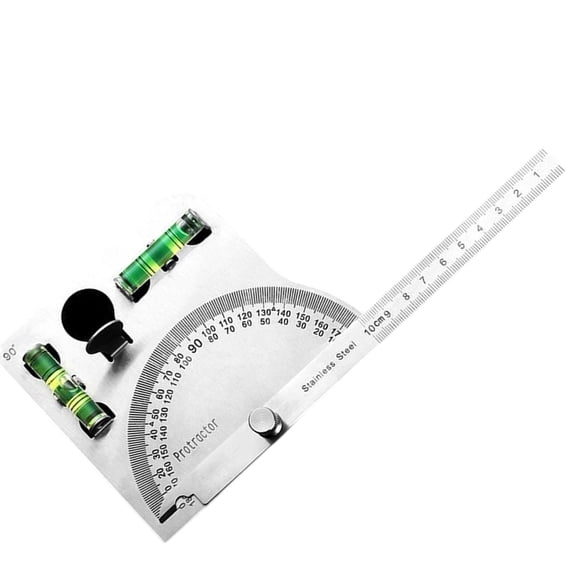 Small Steel Protractor Featuring Locking Mechanism Build In Levels Bubble for Precise Angles Measurement In Carpentry