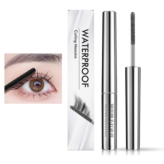 Small Steel Tube Mascara with Curling Metal Brush, Waterproof & Long Lasting, Natural Look, 3.5g, 1 Piece