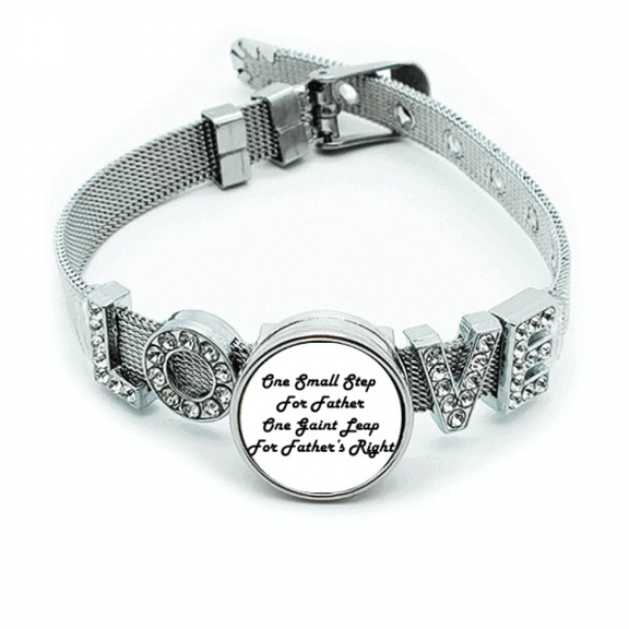 Small Step Giant Festival Quote Bracelet Wristband Crystal Love Adjustable Bangle
