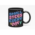 thumbnail image 1 of Small Steps Every Day, Quote About Progress Art Merch Gift, Black 11oz Ceramic Mug, 1 of 5