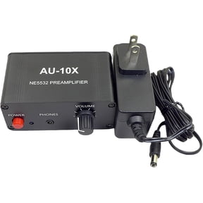 Small Stereo Audio Preamplifier: Headphone Amplifier 20Db Phono Turntable Phonograph preamp with RCA 3.5mm Input to RCA 3.5mm Headphone Input Output, for Phones, TVs, MP3 Players
