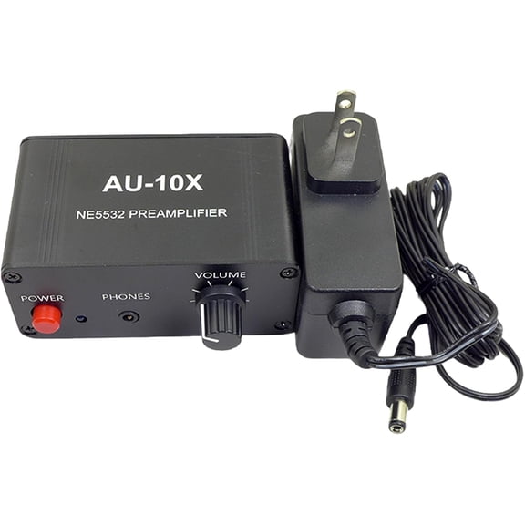 Small Stereo Audio Preamplifier: Headphone Amplifier 20Db Phono Turntable Phonograph preamp with RCA 3.5mm Input to RCA 3.5mm Headphone Input Output, for Phones, TVs, MP3 Players