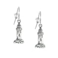 thumbnail image 1 of Small Sterling Silver Lighthouse Earrings, Hypoallergenic Platinum Ear Wires, Gift for Her, 1 of 4