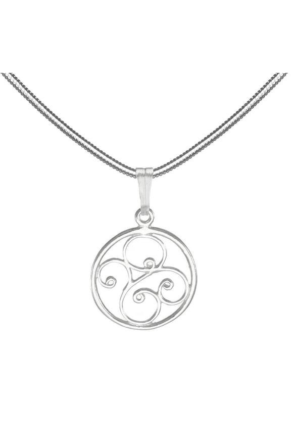 Small Sterling Silver Round Filigree Necklace - 16 Inch