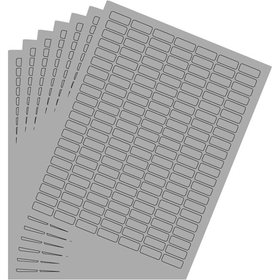 Small Sticky Labels Printable Stickers for Injket Printers in Gray - 1078 Pack, Small Matte Labels 1 inch x 0.375 inch for Laser Printers with Template Included